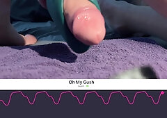 Nutting and firm groaning. Lovense gush toying with my ginormous schlong