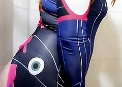 Cute Trans Angel in Dva Cosplay gets the Giant, Dirtiest Anal Creampie and Anal Banging by Bbc sex tool in her Large Bubble Booty