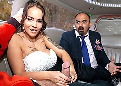 Beautiful big-bottomed wife Jennifer Mendez screwed in the limousine