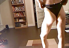 ROBERT RICHARD MILGATE NYLON BITCH IN SHEER YELLOW STOCKING AND CRIMSON HIGH STILETTOS