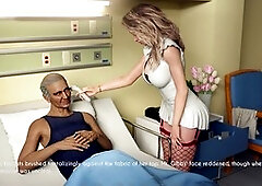 Milf stepmother Sophia tries on a slutty nurse outfit given by older gentlemen