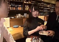 Asian slut Kana Kawai double blowjob and hardcore sex