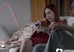 Redhead honey likes having sex on newyears