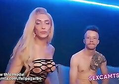 Busty Blonde Tgirl Teases Huge Shecock Raunchy POV