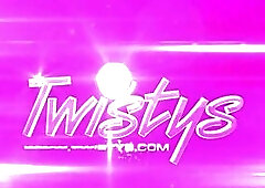 SEXY glamour treat in tan nylons playing with a admirable vibo.