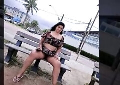 Hotwife Plugged In and Hirsute Snatch on Display in Public Whilst Her Cuckold Spouse Films