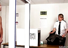 Customs ladies make passanges strip for check in cfnm fetish