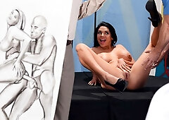 Stepover doggystyle bang with curvy hoe Missy Martinez