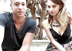 Garden Party on cam - Teen Amateurs having sex and blowjob on the patio