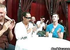 Horny and drunk gay guys having a party 8