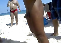 stripped guy in the nature beach