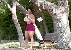 YinyLeon Public Perving On A Perfect Pair - Outdoor sex with nerdy busty Latina
