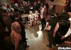 Busty Public Breast Bondage Gangbang
