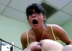 Large natural Titties Bitch goddess give Corpulent Shlong Serf a hard Tugjob to Cum at Prostate Pegging S&M Session