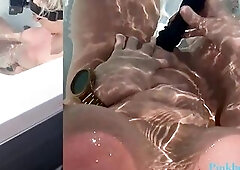 Sexy large boob amateur mother I'd like to fuck creating content in Jacuzzi - PIP and POV