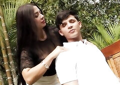 Concupiscent sexologist Silvana Lee bangs a large-cocked college student - Video two