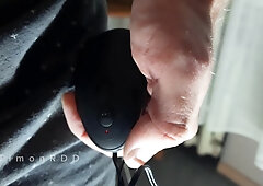 Domineering hetero man ejaculates rigid from an electronic hitachi