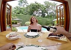 I Made Curvy Latina Redhead Scream After Dinner Date