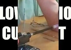 Amateur CFNM Femdom. Anal Fucking Machine + Cock Ring Vibrator + Feet Tickling = Huge Ruined Orgasm