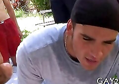 Sucking his thick cock