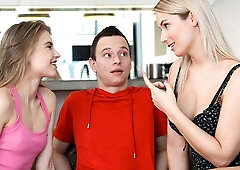 Bonnie Dolc and Sharon White are fucking with two huge dicks