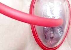 See in movie, swollen vagina, vaginal pump, hairless twat, large twat, large butt, natural large breasts, bizarre insertion, inflatable butt-ramming, 