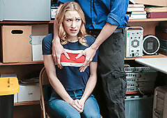 Security guard fucks lovely Kasey Miller for shoplifting