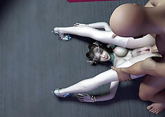 3D Cute Asian Babe Wearing Sexy Dress Got Fucked by Huge Cock