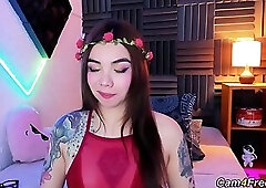 Cute Babe Plays Her Small Tits and Dildo