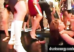 Bi-sexual club slags masturbate twats and bang at a wild party
