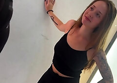 Slim Busty German Babe Sucks a Stranger's Dick & Lets Him Fuck Her Hard In the Mall Public Toilet