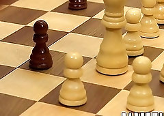 Nerdy twinks with glasses play chess before fucking balls deep