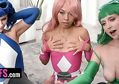 Bianca Bangs leads her superhero squad in a cosplay gangbang mission