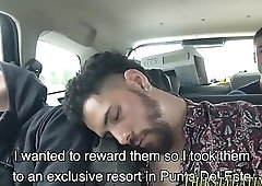 Latin studs jerk off by the pool