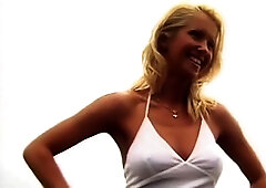 Outdoor adventures with blonde Alexa Weix enjoying some tasty pussy