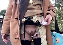 Public fun with a solo crossdresser exploring anal pleasures