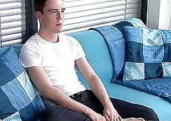 Amateur dude strokes his big cock for us