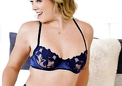 Slim lesbo bitch banging her large titties lover in the booty