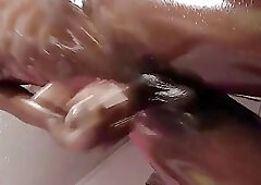 Black Tgirl long she cock on cam