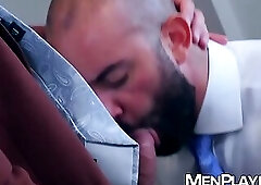 Hunk Andy Star bottoms to his boyfriends hot roommate Bruno Max