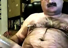 Daddy Bear Strokes His Cock