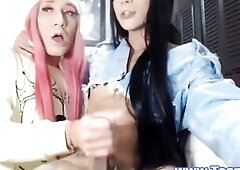See those tgirl duet on their private kiss on live webcam show. They were giving a kiss like lovers and did a sexy oral job after that. They were too 