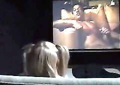 Teen babysitter watches homemade movie scene then punished by Daddy