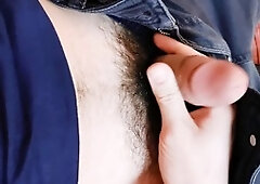 Pov, jacking off, average cock