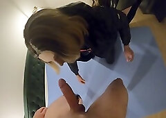 Svenja scuks big cock while gettig dildo inserted