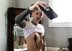 Sexy small titted brunette Judy C