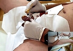 Urethra play, middle-aged, urethral sounding