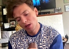 Sloppy wet blowjob leads to cum-swallowing gay fun with big black cock