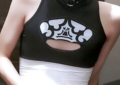 Asian shemale, shemale masturbation