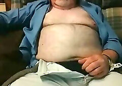 Hairy Grandpa Bear Fondling His Cock